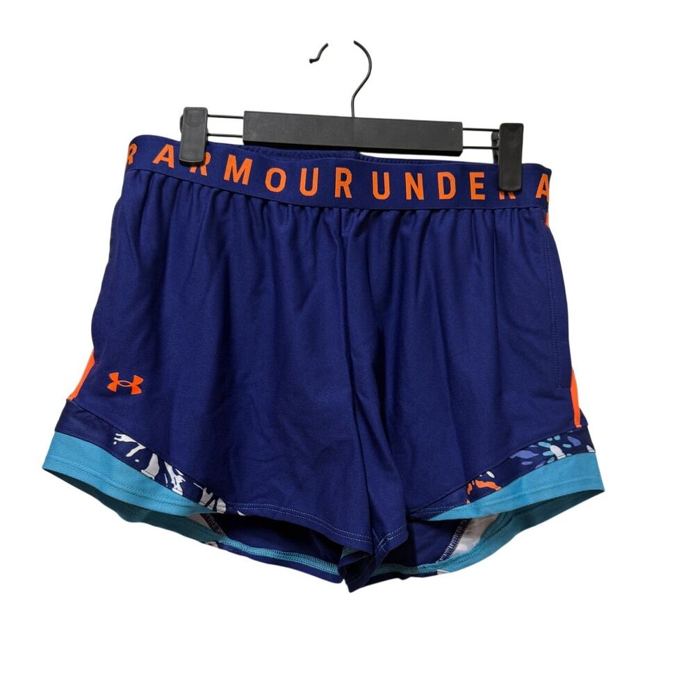 NWT Under Armour  Womens Running Play Up Loose fit shorts Blue Size Medium